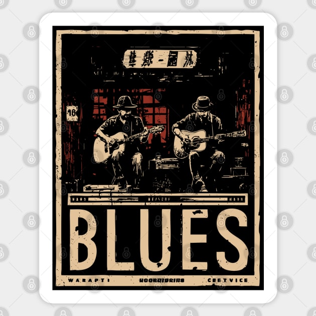 Blues Band Neo Noir Poster - Urban Folklore Music Art Sticker by TuncGK